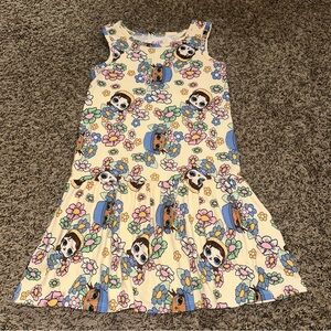 L.O.L. Surprise! Floral Cartoon Kids Dress - Cream and Blue
